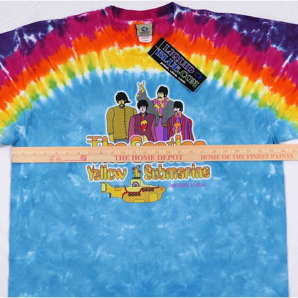 VTG NOS Liquid Blue The Beatles Yellow Submarine Tie-Dye T-Shirt XL ~ 2005 NWT‎ - Picture 10 of 13